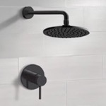 Remer SS56 Matte Black Rain Shower Faucet Set, Rain Shower Head, Shower Faucet